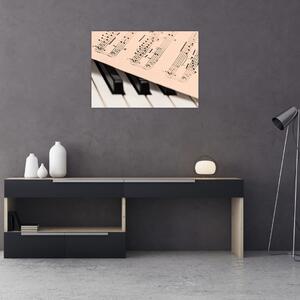 Obraz klavíra s notami (70x50 cm)