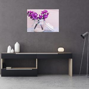 Obraz fialových kvetín (70x50 cm)