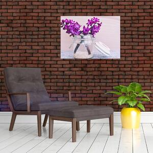 Obraz fialových kvetín (70x50 cm)