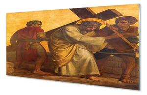 Sklenený obraz Jesus cross ľudia 100x50 cm 2 Prívesky