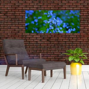 Obraz modrých kvetín (120x50 cm)