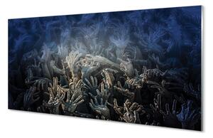 Sklenený obraz Hands modré svetlo 140x70 cm 2 Prívesky