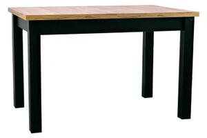 Zltahala.sk Rozkladací jedálenský stôl COBALT 120x80 + 40 - dub wotan/čierna