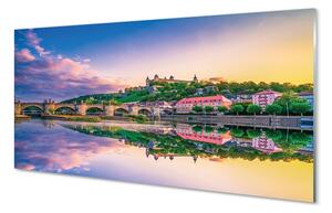 Sklenený obraz rieka Nemecko Sunset 140x70 cm 2 Prívesky