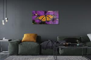 Sklenený obraz Farebný motýľ kvety 140x70 cm 2 Prívesky