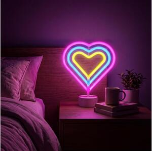 LED neónová stolná dekorácia LED/2W/3xAA USB srdce
