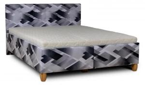 Zltahala.sk Manželská posteľ s lamelovým roštom ALMA, sivá vzor (č.334)