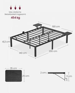 Kovová manželská posteľ 140 cm RMB094B01