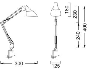 Ledvance - Stolná lampa s uchytením OFFICE LINE 1xE27/11W/230V čierna