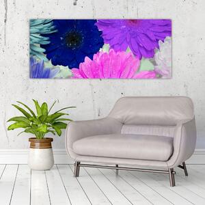 Obraz farebných kvetín (120x50 cm)