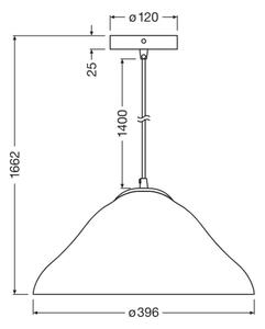 Osram - Závesný luster na lanku LOTUS LEAF 1xE27/9W/230V, priemer 39,6 cm