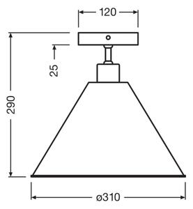 Osram - Prisadené stropné svietidlo PULP 1xE27/9W/230V, priemer 31 cm