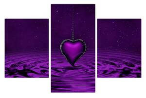Obraz fialového srdca (90x60 cm)
