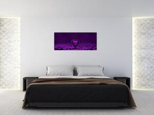 Obraz fialového srdca (120x50 cm)