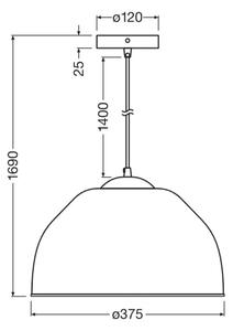 Osram - Závesný luster na lanku CAMEL BELL 1xE27/9W/230V pr. 37,5 cm