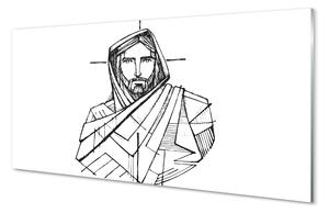 Sklenený obraz Ježiš výkres 120x60 cm 2 Prívesky