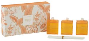 Darčeková krabička troch fľaštičiek difuzéru v mandarínkovej vôni Madarin Moments Orange s paličkami 22 x 13,5 x 4,5 cm Jolipa 43761