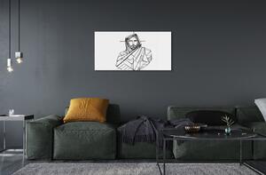 Sklenený obraz Ježiš výkres 120x60 cm 4 Prívesky