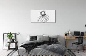 Sklenený obraz Ježiš výkres 120x60 cm 4 Prívesky