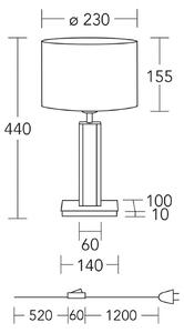 HerzBlut stolová lampa Karl G, okrúhla, drevo/granit, biela, E27