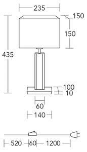 HerzBlut stolová lampa Karl K, hranatá, drevo, biela, 44 cm, E27