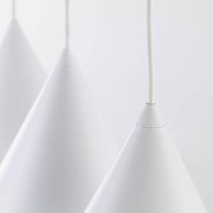 Závesné svietidlo Cono, trojsvetelné, lineárne, dĺžka 75 cm, biele