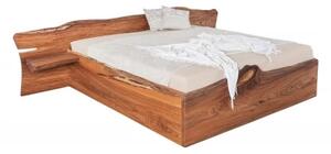 Zltahala.sk Masívna designová posteľ ELBIANA s úložným priestorom z brestového dreva, 200x160
