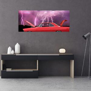 Obraz červeného auta (120x50 cm)