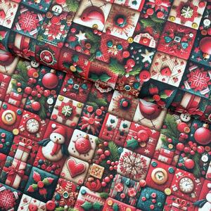 Metráž Elegance Digital - Vianočný patchwork