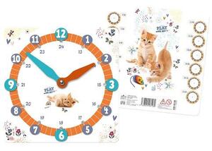 Výukové papierové hodiny s mačkou