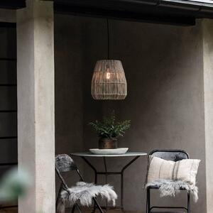 PR Home vonkajšia závesná lampa Saigon, sivá, Ø 38 cm, kábel 2,5 m, Hliník / sivá / zinok, Plast, Závesné svietidlo