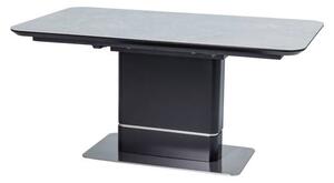 Jedálenský stôl POLLOS sivý mramor/čierna