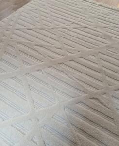 HU Krémovo, béžový moderný koberec TWIST CREAM 20294A Rozmer: 60x100 cm