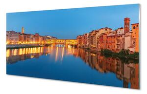 Sklenený obraz Italy River mosty budovy v noci 100x50 cm 2 Prívesky