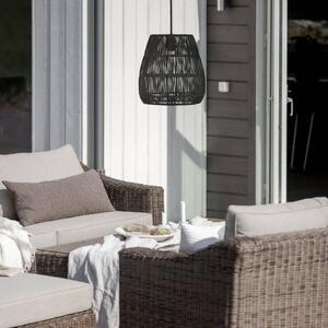 PR Home Saigon vonkajšia závesná lampa čierna Ø38cm kábel 2,5m, Čierna, Plast, Závesné svietidlo