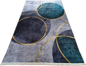 HU Sivo hnedý navy moderný koberec VELVET M388 Rozmer: 50x80 cm