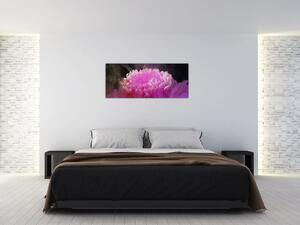 Obraz kvetiny v ružovom dyme (120x50 cm)