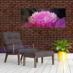 Obraz kvetiny v ružovom dyme (120x50 cm)
