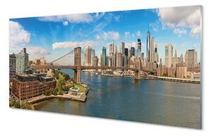 Sklenený obraz Bridge panorama mrakodrapov 100x50 cm 2 Prívesky