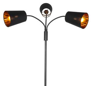 Moderná stojaca lampa čierna 3-svetlá - Carmen