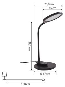 Lindby - Valtaria LED Stolová Lampa/Nástenné Svietidlo CCT Black Lindby - Lampemesteren