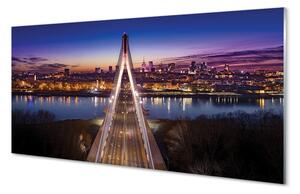 Sklenený obraz Warsaw panorama riečny most 140x70 cm 4 Prívesky