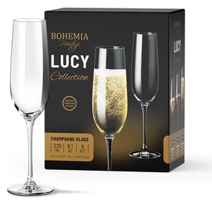 BOHEMIA PRESTIGE LUCY POHÁR NA ŠAMPANSKÉ 270ML SADA 6KS
