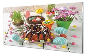 Sklenený obraz Vajíčko torta kvety 140x70 cm 2 Prívesky