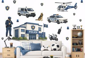 Nalepte.cz Na policajnej stanici nálepky na stenu pre chlapcov arch 75 x 45 cm