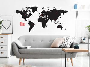 Nalepte.cz Mapa sveta nálepka na stenu 50 x 24 cm