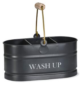 Plechové vedro s priehradkami Wash Up Tidy Carbon