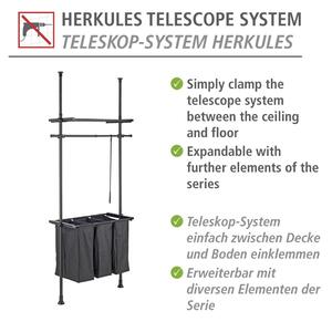 Čierny kovový teleskopický stojan na oblečenie Herkules - Wenko