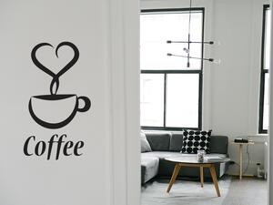 Nalepte.cz Love Coffee nálepka na stenu 11 x 20 cm