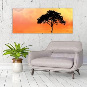 Obraz stromu pri západe slnka (120x50 cm)